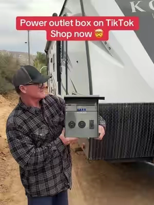 My dad picked up this power outlet box for his RV, and if you want to check one out I linked them 👆 #poweroutletbox #rvlife #campingtrailer #campground #vevortools #vevor #rvliving #trailerliving #vanlife #campgroundlife 