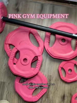 To say I’m in love is an understatement 😭😭😭🩷#PinkGymEquipment #Pink #HomeGymEquipment #AtHomeWorkout #Barbell #PinkBarbell #PinkWeights #girlswholift 