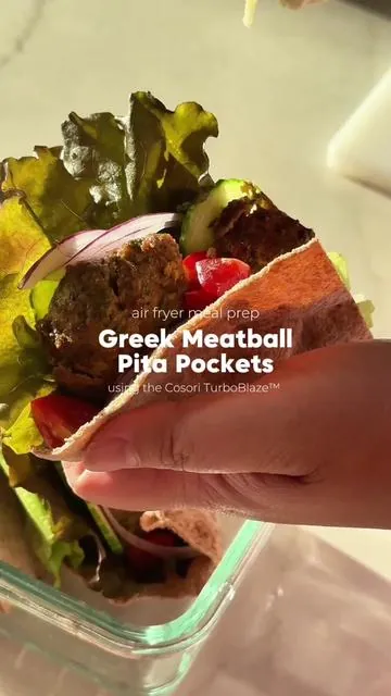 It’s meal prep season! The first of our meal prep series are these Greek Meatball Pita Pockets that you can make in the TurboBlaze™ air fryer 🥙  #mealprep #easymealprep #airfryermealprep #airfryerrecipes 