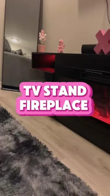 Love my tv stand fireplace fits so good in my living room ✨