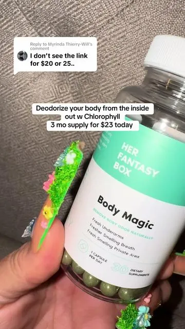 Replying to @Myrinda Thierry-Will Don’t miss out ! Deodorize your body from the inside out w Chlorophyll. @Her Fantasy Box #chlorophyll #ttsacl #herfantasybox #tiktokshoploveatfirstfind 