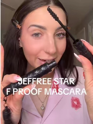 F* PROOF mascara?! Talk about epic packaging!! ✨ she’s waterproof, sweat proof, tear proof, and pretty much everything proof🙃 Beautiful fanned out lash look!!  @Jeffree Star @Jeffree Star Cosmetics  #jeffreestar #jeffreestarcosmetics #jeffreestarmakeup #fproofmascara #jeffreestarmascara #jeffreestarapproved #mascara #mascarareview #mascararecommendations #ttsbeautybesties #tiktokshoploveatfistfind #lovelanguage 