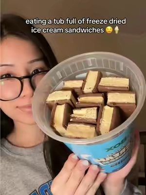 tub of freeze dried ice cream sandwiches🍦🧊 #freezedriedcandy #freezecandy #freezedried #freezedriedicecream #freezedriedicecreamsandwich @G-Box Freeze Dried Candy 