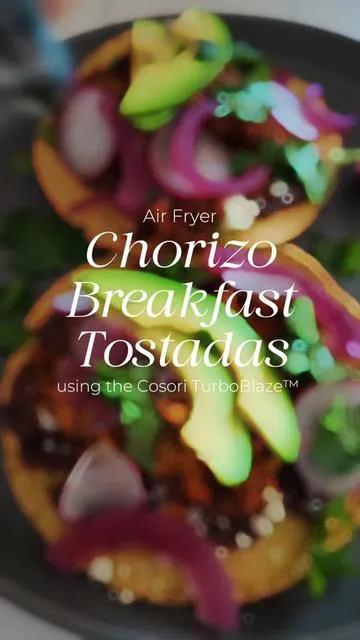 Breakfast is never boring when your air fryer can make food this good 😉 Make these Chorizo Breakfast Tostada in your TurboBlaze™ ✨ Full recipe on our website!  #airfryerrecipes #breakfastideas #breakfastrecipes #airfryertiktok 