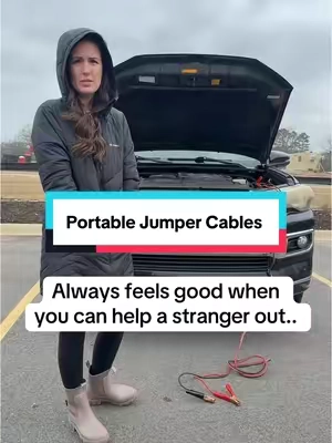You can get back on the road by yourself in less than 60 seconds with this portable jump starter! #jumpstart #jumpstarter #portablejumpstarter #cartok #caressentials #carmusthaves #roadsideassistance 