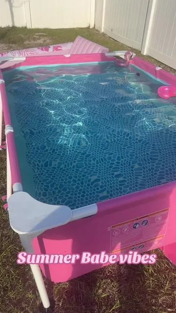 Summer babe vibes with this adorable pink pool #pinkaesthetic #summer #tiktokshop #pool 