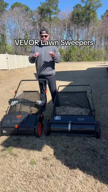 These lawn sweepers are great for your yard! I recommend the 26” model! #vevor #lawnsweeper #februaryfinalpush 