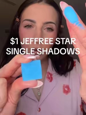 $1 shadows from Jeffree today?! The formula is unreal! ✨ shades shown here: “grand prismatic” + “owl eyes” these are SO creamy + pigmented. Sale is only on tiktok so stock up!! @Jeffree Star @Jeffree Star Cosmetics  #jeffreestar #jeffreestarcosmetics #jeffreestarmakeup #jeffreestarmysterybox #jeffreestareyeshadow #jeffreestarartistrypalette #artistrysingles #eyeshadow #eyeshadowsingles #singleshadows #affordableeyeshadow #beautydeals #ttsbeautybesties