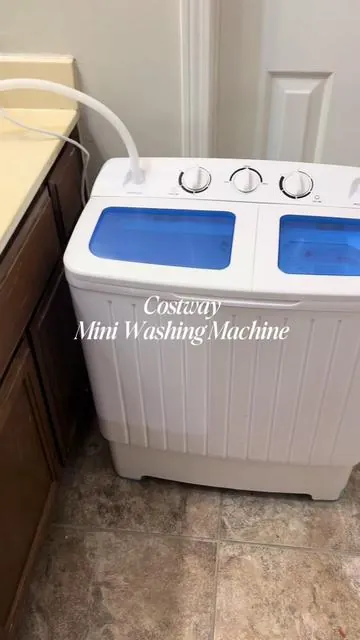 small yet mighty💪🏽🙂‍↕️ #mini #fypシ #washer #washingmachine #laundry #portable #costway 