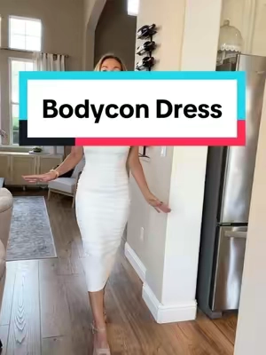 This dress is a show stopper! Add it to your wardrobe and be ready for any event. #dress #bodycon #womens #fashion #spring2025 #TikTokShopCreatorPicks #weddingguest #whiteparty #partydress 