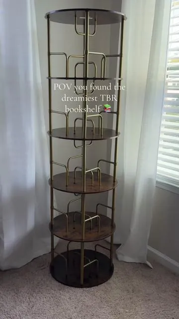 New Rule: if it doesn’t fit on my TBR bookshelf, I can’t buy anymore books 😂 I’m obsessed with this rotating bookshelf 💕 #rotatingbookshelf #bookshelf #tbrlist #tbrbookshelf #booktok #fourthwing #acotar #throneofglass #romantasy #fantasybooks #tiktokshopcreatorpicks #goalcrusher 