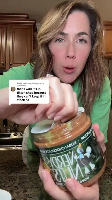 Replying to @Kaylee Humphries this Dubai chocolate bar peanut butter by @Nerdy Nuts Shop has been my favorite! The texture and taste is a 10/10! I can’t wait to try more flavors! #nerdynuts #dubaichocolate #dubaichocolatebar #chocolate #foodreview #tastetest #tiktokshop #tiktokshopping  #tiktokfinds   #TikTokShopJumpstartSale #TikTokShopRestock #TikTokShopSpringGlowUp