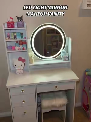 The perfect LED light mirror vanity for anyone !! 10/10🎀 #vanity #makeupvanity #makeupdesk #girlgift #teengift #ledlightmirror #ledmirrorvanity #forher #tiktokshopmemorialday #tiktokshopspringsale #tiktokshopspringglowup #birthdaygift 