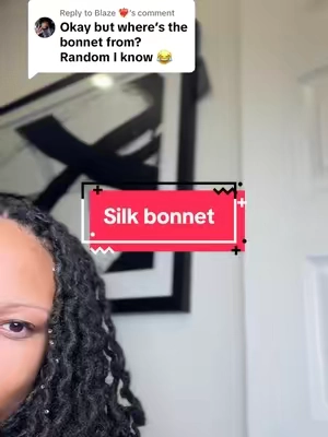 Replying to @Blaze ❤️‍🔥 Love this double sided bonnet from @Noble Nook !  #silkbonnet #satinbonnets #doublesidedbonnet #tiebonnet #satinbonnetwithheadwrap 