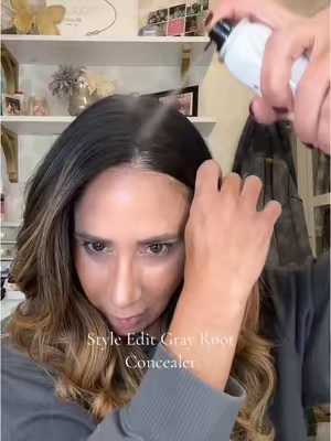 I only color my gray once every 5-6 weeks now !! The root touch up spray  by @STYLE EDIT HAIR INC is a game changer!!   Matches perfectly and leaves shine!! #haircolor  #grayhair #over40 #roottouchup #rootconcealer #tiktokshopcreatorpicks  #rootcoverup #haircare  #colormyroots #hairtips   #hairtutorial #hairpowder 