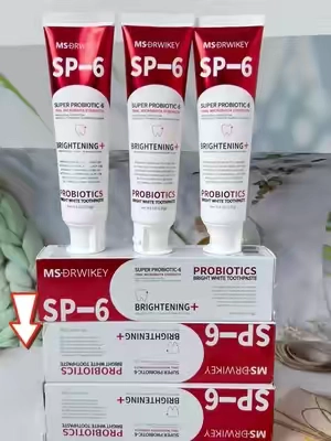 SP-6 Super Probiotic Toothpaste contains 6 probiotic strains to brighten and clean teeth. 🦷 #sp6 #toothpaste #teethcare #fyp #parati #Toothdecay #Dentalcaries #Fixedteeth #Dentalcare #teeth #tooth #Gingivitis #Oralbacteria #DentalHealth #healthy #cavities #msdrwikeyspotoothpaste #TikTokShop #tiktokmademebuyit #foryourpage