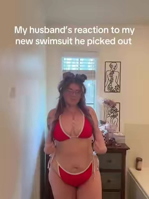 Well… I guess red is slowly filling my wardrobe lol #swimsuit #women #summerbody #midsize #plussize 