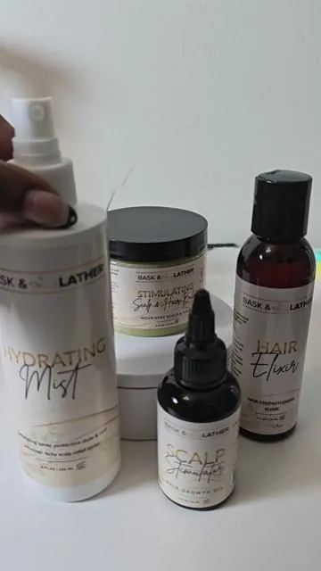 The bask and lather Moisturize and seal bundle is a must for Moisturized hair. #baskandlather #toptiermarch #baskandlatheredgecontrol  #hairgrowthjourney #shopwomenowned #shopblackowned 