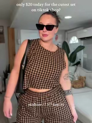 This two piece set is SO GOOD! 😍 one of my fav midsize finds on tiktok shop get! I’m 5’7 size 14 and got the xxl but if I got another I would go with an xl! 🥰 #midsize #midsizeoutfit #twopieceset #springfashion #SummerFashion #springoutfit 
