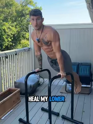 How I healed my lower back pain and built washerboard abs! SWINGING on these dip bars, the decompression feels so good. Get yours in the bottom left corner of this video. #portablegym #bodyweightworkout #lowerbackpain #abworkout 