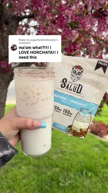 Replying to @sugarflyskinnbeauty #proteinhorchata #tastesalud #electrolytehorchata 