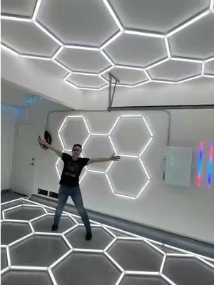 Hexagon Garage Lights on SALE! #hexagonlights #hexagon #garagelights #garage @HyperliteOfficial 