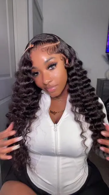 hair from: @Pizazz Hair Shop @pizazzhairstore @Pizazzhairstore_us 🎀 click the one cart to shop #wiginstall #viral #fyp #wiginfluencer #deepwavewig #deepwavewiginstall #dramaticbabyhair #pizazzhair #flatironwandcurls #deepwavewandcurled 