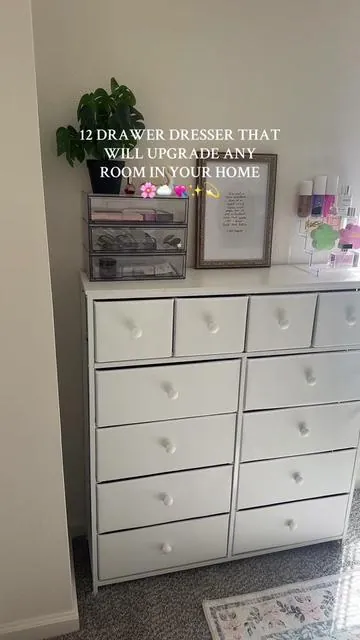 Love this dresser SO much!! It immediately made the biggest difference in our spare room in our home and I’m so happy I went with this white color - so much extra storage space☁️ #raybeefurniture #raybeedressers #roomupgrade #roominspo #declutter #organize #dresser #affordablestyle #girlroom #makeuproom #spareroom #girlytok #musthave #fyp #fypage 