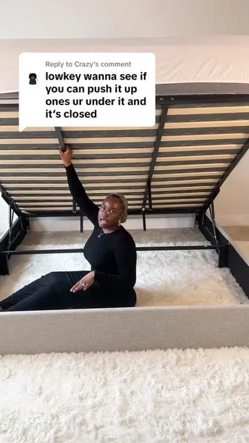Replying to @Crazy just know I’m gonna be storing a lot of things underneath this Bed-Frame right here. there’s too much space underneath his Bed-Frame to not put it to good use. ##Bedframe##kingsizebed##bedroomfurniture##bedroomfinds##forupage##forupageシ##forup##foruou##foryoupage##CapCut