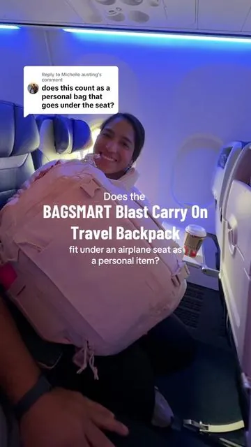 Replying to @Michelle austing does the @BAGSMART Blast Travel Backpack count as a personal item?  I have the 38L Extended Version and yes, yes it does!  #travelbackpack #backpack #carryonbackpack #backpacks #travel #travelessentials 