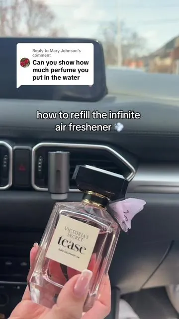 Replying to @Mary Johnson how to refill your air freshener with perfume 🙆‍♀️ #fyp #smartcarairfreshener