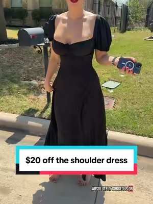 Gorgeous off the shoulder dress for less than $20!  #dress #dresses #outfits #offtheshoulder #springtok #SummerFashion @Partheafashion prices may vary