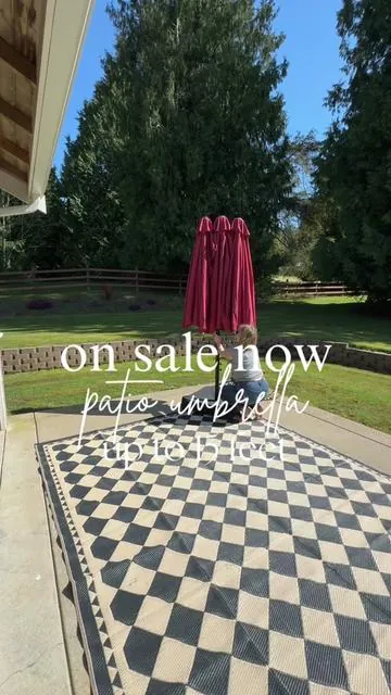 Cannot wait to spend time on the patio this season!  #patiodecor #patioseason #patioumbrella #umbrella #outdoorumbrella #tiktokshopfinds 