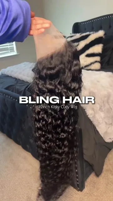 @Bling Hair Fashion 32inch Kinky Curly 13x4 Wig #wigtok #wig #wiginstall #fyp #foryoupage 