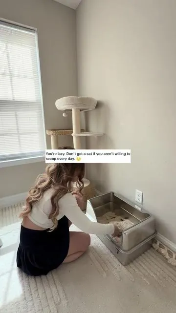 I think as cat lovers we should do what works for us and our homes. For me, this setup keeps my apartment clean and hygienic for my cats. I also work full-time and have a chronic illness that makes it hard for me to move, so this makes chores much easier to manage.  Yes, scooping is important. But if someone doesn’t want to do, they don’t have to. Especially if there’s a better way to manage it— than I’m all for it. So many of us rescue and love cats and I think we all deserve a break from time to time. 🤍 #catlitterbox #automaticlitterbox #selfcleaninglitterbox #cattok #catsoftiktok #cats #catlittersetup @PetPivot US 