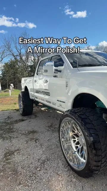 The best and easiest way to get mirror polish on chrome, stainless or aluminum!! Wheels, stacks, bumpers it doesn’t matter!!! #polish #bluecollar #semi #truck #detail 