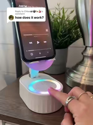 Replying to @Chloe🪩🎱🐆🍒 This speaker does it all with no Bluetooth connection needed! Instantly amplify any audio/music from your phone with this induction technology speaker. Also a phone stand and a phone charger! #speaker #phonestand #phonecharger #music #musiclover #musicplayer #portablespeaker #wireless #rechargeable #TechGadgets #techtok #uniquegiftideas #giftideas #party #partymusic #tiktokmademebuyit 