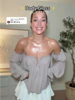 Replying to @Joanna 💃🏼🎶🪩🎉🛍️🗣️  spectacular, give me 14 of them bc they are LOW IN STOCK 🤭✨ 🪞🫰🏼  #dezi #dezibodygloss #bodyglow #TikTokShopSpringGlowUp #TikTokShopCreatorPicks #spotlightfinds #glassskin #flawlessskin #bodygloss 