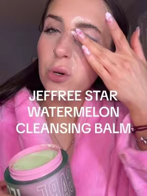 JSC watermelon cleansing balm is back! 🍉  Make me melt makeup removing balm ✨ Melts off all my makeup even waterproof mascara!!  Grab it before it’s gone again @Jeffree Star Cosmetics  #makememelt #jeffreestar #jeffreestarmakeup #jeffreestarcosmetics #cleansingbalm #makeupremover #makeupcleansingbalm #watermeloncleansingbalm #jeffreestarskincare #jeffreestarapproved #ttsbeautybesties #tiktokshopcreatorpicks 