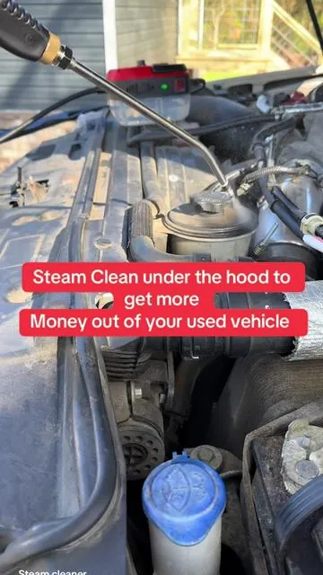 Steam cleaner can definitely pay for itself when selling vehicles by cleaning up the engine bay super fast and easy . #steamcleaner #cardetailingproducts #cardetailtips #steamcleaners #TikTokMadeMeBuyIt #TikTokMarketplace #TikTokShop 
