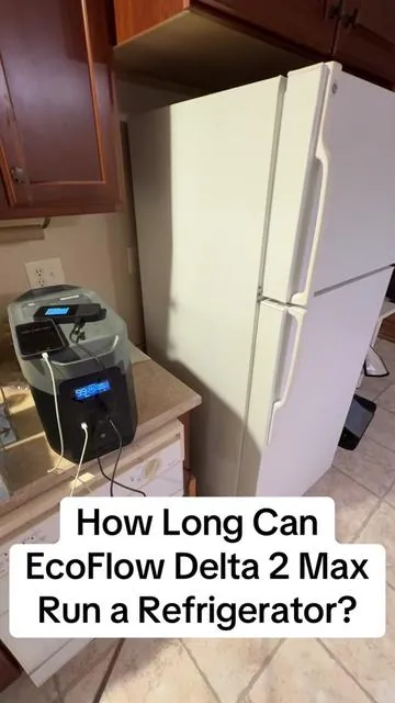 How long can the EcoFlow Delta 2 Max run a full sized fridge? #ecoflow #ecoflowdelta2max #solar #solarpower #solargenerator 
