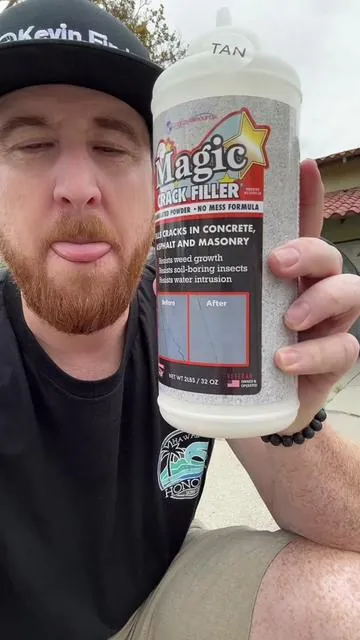 Is the hype real on Magic Crack Filler, let me show you a real life demonstration on how incredible this works. #concrete #DIY #HomeRepair #TikTokShop 