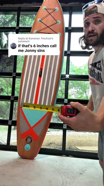 Replying to @Kameron  Finchum let’s see if the inflatable paddle board is 6” thick #paddleboard #paddleboarding 