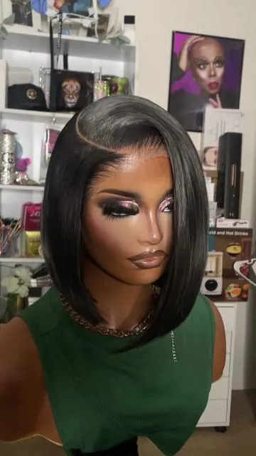 Let’s get into that bob! 😍 #wig #preplucked #install #bob #affordablewig #shorthairstyles #syntheticwig 