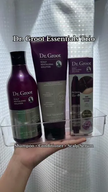 Get your #DrGroot 💜 Essentials Trio Today 🔥 15% OFF 🔥 🏆No.1 Korean Hair Care For Hair Thickening - Hair Thickening Shampoo - Hair Thickening Conditioner - Scalp Serum #drgroot #haircare #koreanhaircare #thinninghair #viral #TiktokShopMemorialDay #TikTokShopMothersDay #TiktokShopRestock 