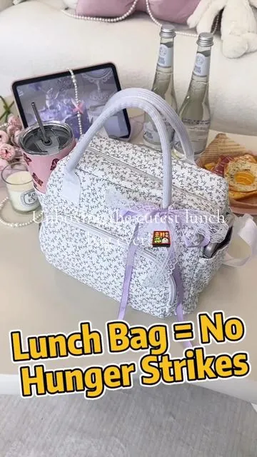 Cutest lunch bag unboxing!💕#lunch #lunchbag #lunchtime #bag #bags #whatsinmybag #packmybag #tiktokshoprestock #tiktokshopmothersday #fyp #ootdinspo #outfitinspo #cute #stylish 