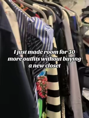 My closet just got upgraded  #tiktokmademebuyit #closethack #smallspacesolutions #organizedlife #closetgoals #homehack 