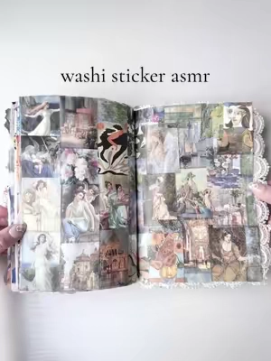 some washi collaging asmr tonight! #asmr #asmrsounds #journalasmr #aprilmademebuyit #tts #ttsfinds #tiktokshop #junkjournal 