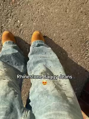 get hella compliments on these 😮‍💨 #fyp #jeans #rhinestones #baggy #streetwear #fashion 