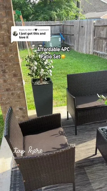 Replying to @Mel~O🖤 Getting a 4PC Patio set for $139 is Such a Steal! You Deserve it ❤️ #PatioSet #PatioFurniture #OutdoorLiving #Furniture #mothersdaygift 